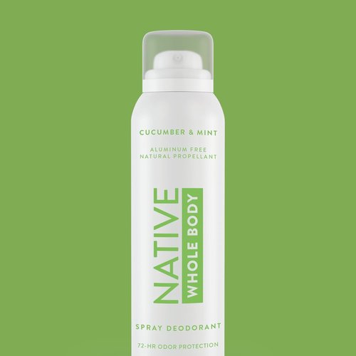 Native Whole Body Deodorant Spray - Cucumber & Mint Scent | 72-Hour Odor Control, Aluminum-Free, 3.5 oz