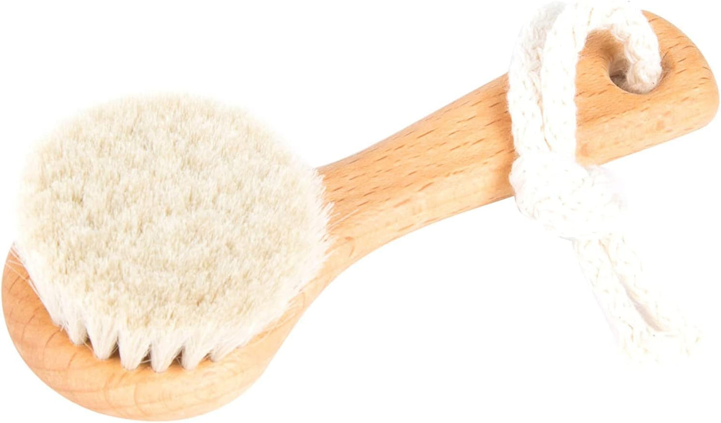 SHASH Since 1869 Exfoliating Face Brush - Sustainable Scrub Cleansing Brush for Glowing Skin | Medium Horse Hair Bristle
