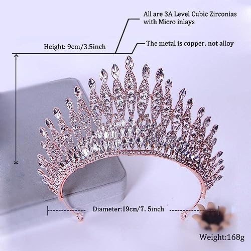 FASNAHOK Large Crowns and Tiaras for Women Birthday Queen Crown Silver Princess Tiara Crystal Wedding Headband for Bride Rhinestone Quinceanera Headpieces for Party Costume