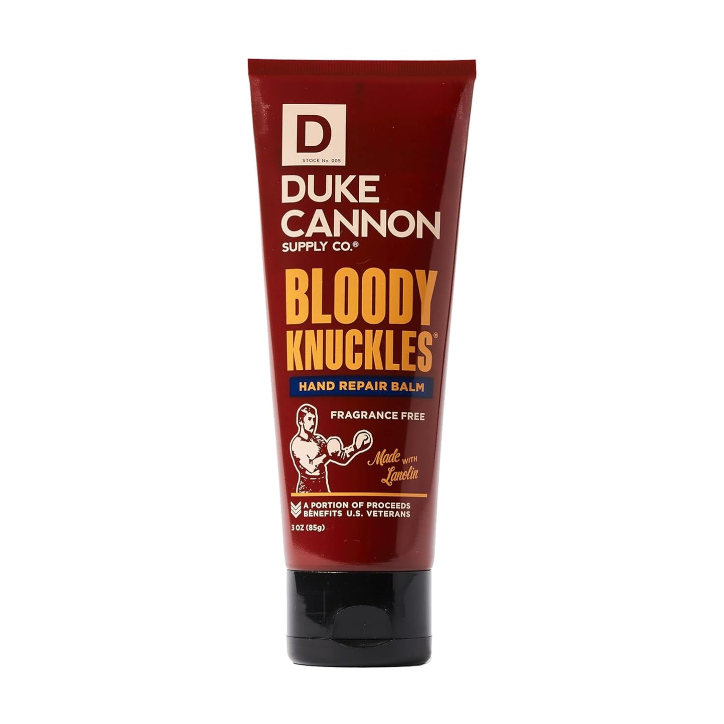 Duke Cannon Bloody Knuckles Hand Repair Balm - Unscented Moisturizing Cream for Dry, Cracked Hands | 3 oz Travel Size