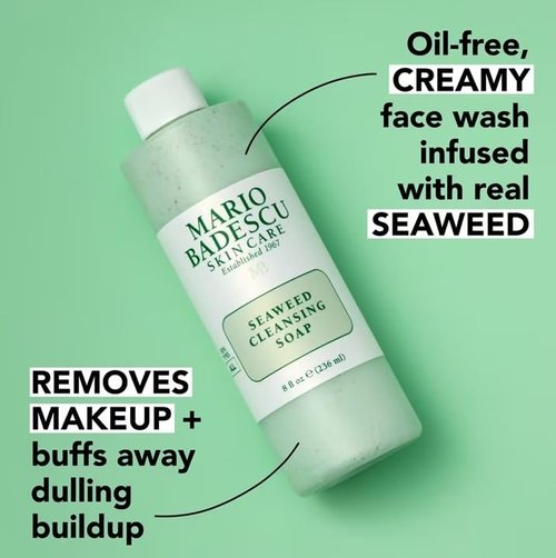 Mario Badescu Seaweed Cleansing Soap for All Skin Types |Creamy Cleanser that Gently Exfoliates |Formulated with Seaweed Grains & Bladderwrack Extract