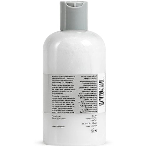 Anthony Glycolic Facial Cleanser - Daily Exfoliating Face Wash for Men | Hydrating & Gentle, 8 Fl Oz