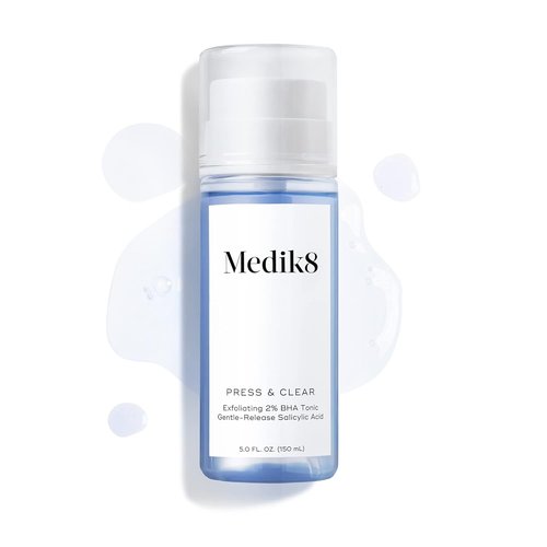 Medik8 Press And Clear - Exfoliating BHA Facial Tonic - Gentle Salicylic Acid Formula - 5 oz