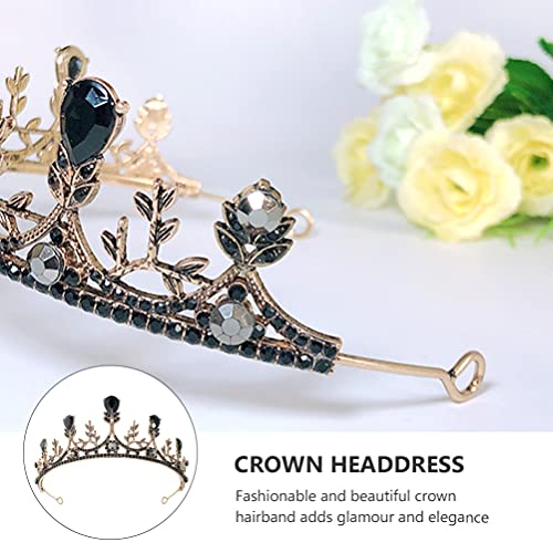 Baroque Tiara Baroque Vintage 1pc Baroque Crown Grace Women's Rhinestones Set Baroque Queen Baroque Black