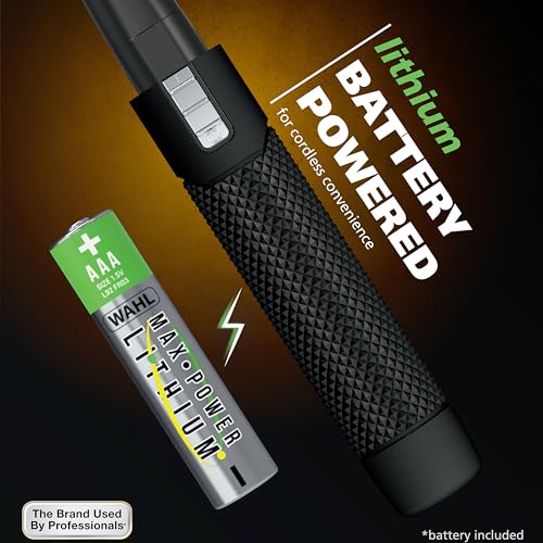 Wahl Manscaper ® 2 in 1 Lithium Battery Tactical® Dual Sided Eyebrow Trimmer and Nose Hair Trimmer for Men – Model 3023805