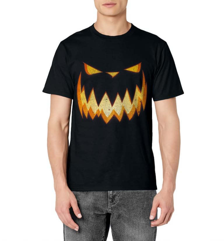 Jack O Lantern T-Shirt Funny Pumpkin Face Halloween Costume T-Shirt