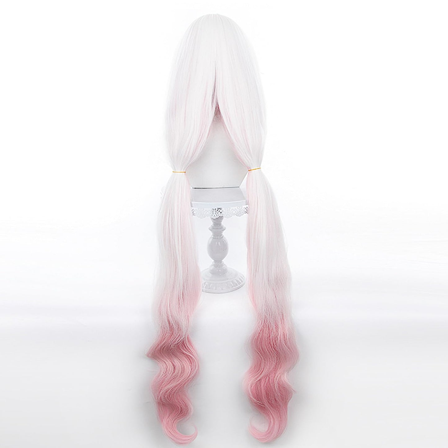 XiongXiongLe Honkai Star Rail Theresa Apocalypse Cosplay Wig Middle Long Curly White Pink Gradient Hair Wigs for Women Girls Cos Anime Game Party Halloween Christmas(Theresa Apocalypse)