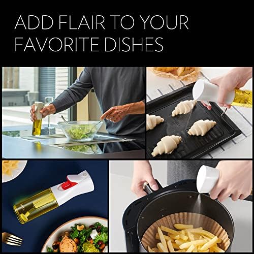 FLAIROSOL Olivia Signature Oil Sprayer - Advanced Fine Mist Cooking Spray Bottle, 130ml | Refillable Glass for Air Fryer & BBQ (Golden Leaves)