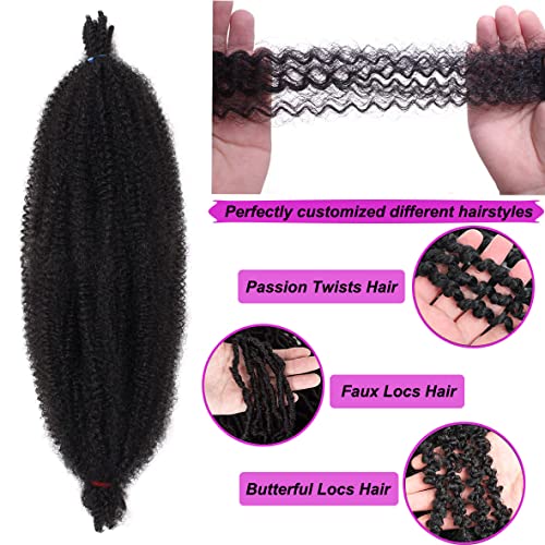 COOKOO Pre-Separated Springy Afro Twist Hair Soft Synthetic Marley Crochet Braiding Hair For Passion Twist Hair For Poppin Spring Twist Hair For Black Women