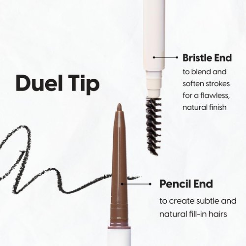 Kara Beauty Essentials Micro Brow Pencil Infused with Castor Oil - Long-Wearing, Retractable Eyebrow Pencil with Fine Tip and Spoolie Brush for Fuller Brows. Perfect Eyebrow Makeup for Women (Taupe)