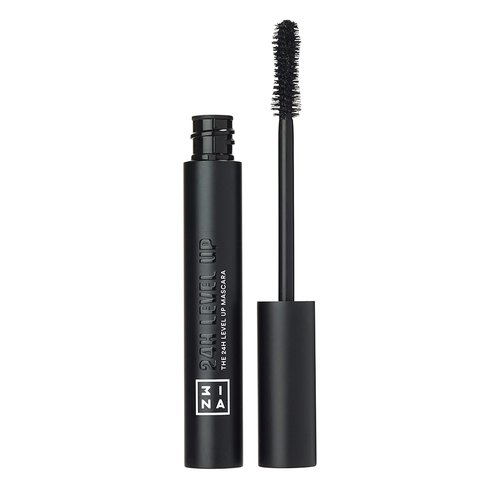 3INA The 24H Level Up Mascara - Intense Black Mascara Volume and Length with Hourglass Brush for Full Definition - Vegan, Cruelty Free - 900-0.27 oz