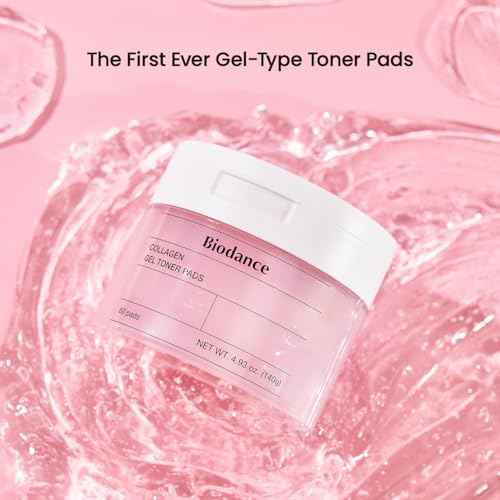 Biodance Collagen Gel Toner Pads, Pore Minimizer for Face, Improving Elasticity, Gentle Exfoliating Toner Pads for Sensitive Skin, Korean Skincare¤Ó4.93 fl.oz.(140g)*60Pads