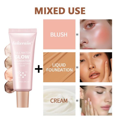 Natural Glow Illuminator Glotion - Lightweight, Hydrating Makeup Highlighter for Radiant Skin | 1.35 Fl Oz (#4 Deep)
