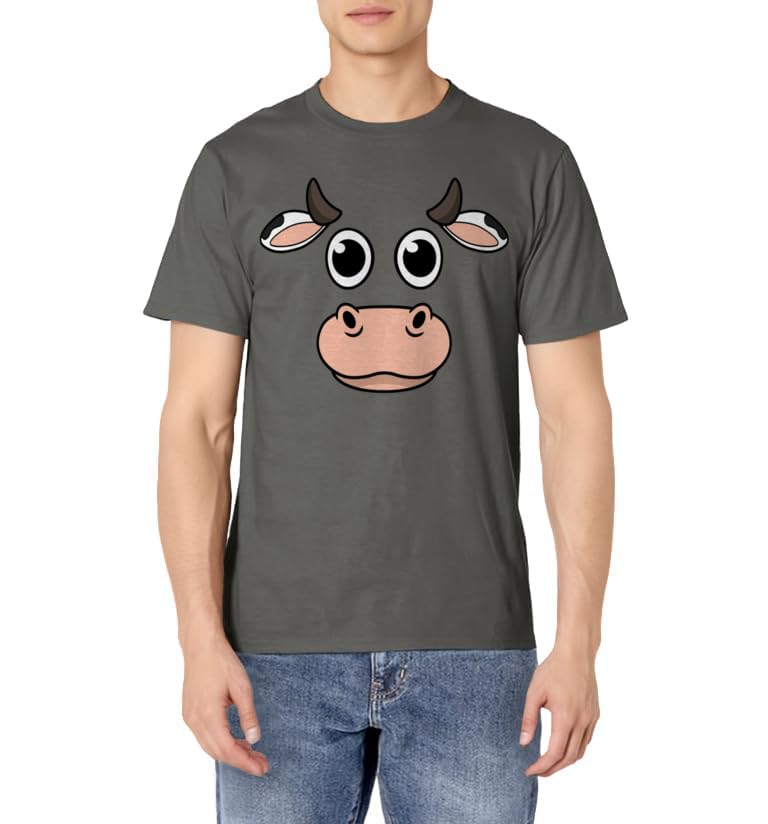 Cow Head Halloween Costume Farm Animal Farmer Farming Cattle T-Shirt