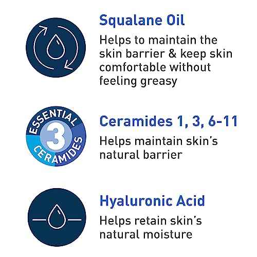 CeraVe Hydrating Foaming Oil Cleanser, Moisturizing Cleanser for Face & Body, Squalane Oil + Hyaluronic Acid + Ceramides, For Dry to Very Dry Skin, Fragrance Free & Residue Free, 8 FL Oz