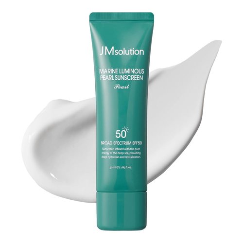 JMsolution Korean Sunscreen SPF 50+ PA++++ - Hydrating Glow Formula | Lightweight, Non-Greasy | Marine Pearl UV Cream (1.69 fl. oz)