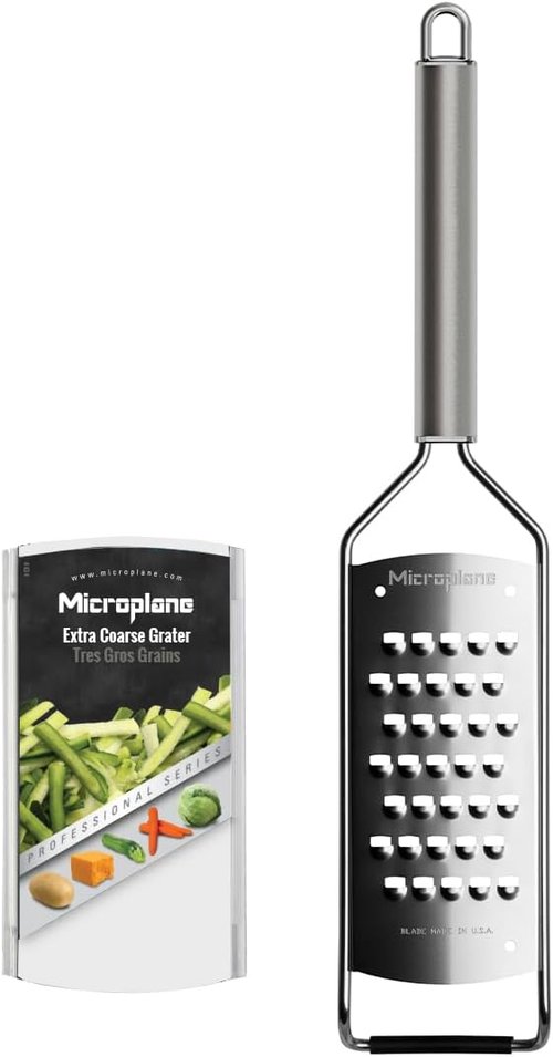 Microplane Professional Series Kitchen Grater - Extra Coarse Stainless Steel Blades for Vegetables & Cheese | Made in USA