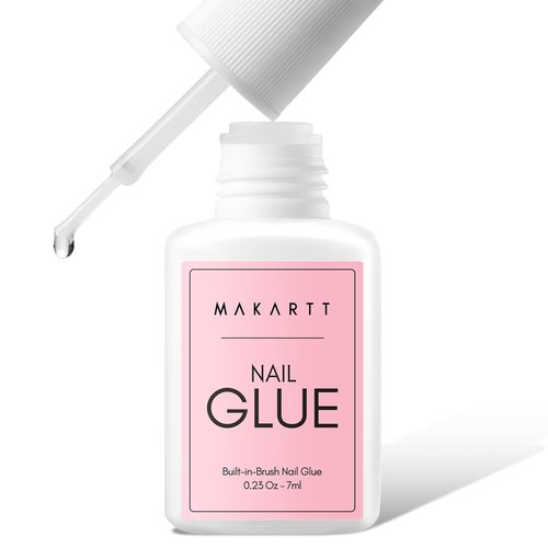 Makartt Super Strong Nail Glue for Press ons: Acrylic Nail Tips-Fake Nails-Salon Quality, No UV Needed, Brush On, Quick Dry, Easy Application Durable & Long-Lasting Fast Glue False Nails, Hema Free