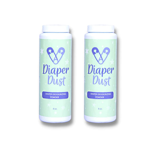 Diaper Dust | Activated Charcoal Diaper Deodorizing Powder - Portable, Unscented Odor Eliminator - 2 Pack