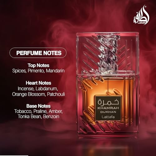 Lattafa Khamrah Dukhan for Unisex Eau de Parfum Spray, 3.4 Ounce / 100 ml