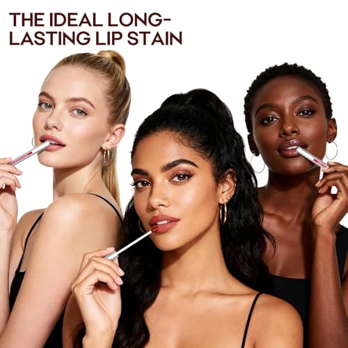 JUNECODE 3Pcs Lip Stain Peel Off Set with Tweezer, Peel Off lip Liner Stain Long Lasting Waterproof, Matte Lip Tattoo Tint Transfer Proof, Highly Pigmented Color Lip Makeup(#802+803+806)