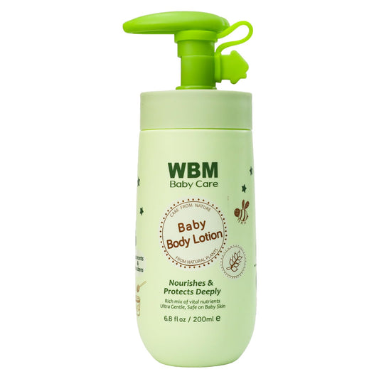 WBM Care Baby Lotion - Nourishing Face & Body Lotion with Natural Honey & Wheat Germ Oil | 6.8 oz