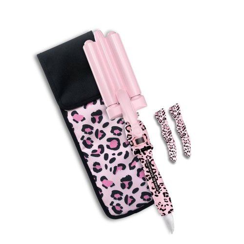 Beachwaver Co. Storage Pouch - Pink Catwalk | Heat-Resistant Travel Bag for Curling Irons & Flat Irons