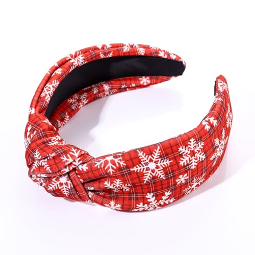 NVENF Halloween Christmas Thanksgiving New Year Headband for Women Festive Holiday Knotted Headband Hair Accessories Gifts (Christmas B)