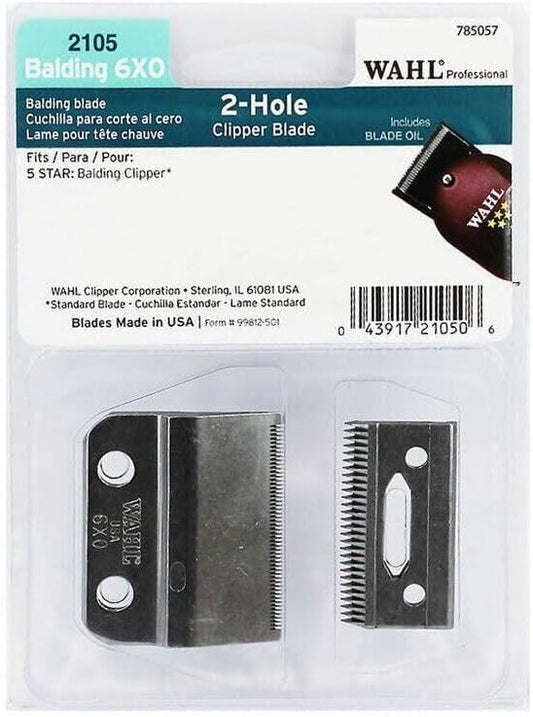 Wahl Professional Clipper Blade Replacement - 000000 Balding 6X0 2 Hole | Precision Cutting