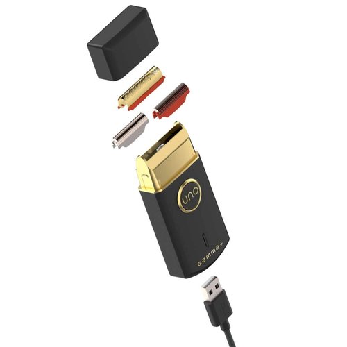 GAMMA+ Uno Mini Travel Foil Shaver - Cordless & Rechargeable for Short Facial Stubble