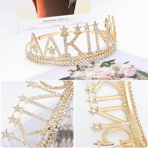 Amariver Birthday King Crown and Sash for Men Birthday Decorations Gold King Crown King Tiaras for Birthday Party Men’s Decoration for Birthday Party Anniversary and Photography Birthday Accessories