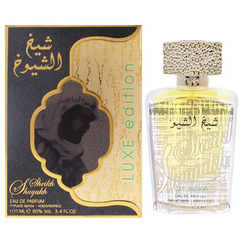 Lattafa Sheikh Al Shuyukh Luxe Edition ? Spicy, Sweet, Woody, Amber ? Eau de Parfum Spray Long-Lasting Fragrance for Unisex, 3.4 Ounce / 100 ml