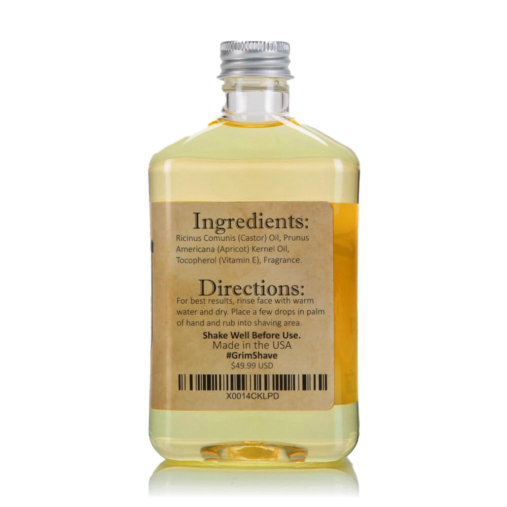 The Blades Grim - Pre-Shave Oil for Smooth Shaving | Handmade in the USA (Smolder, 8.45oz)