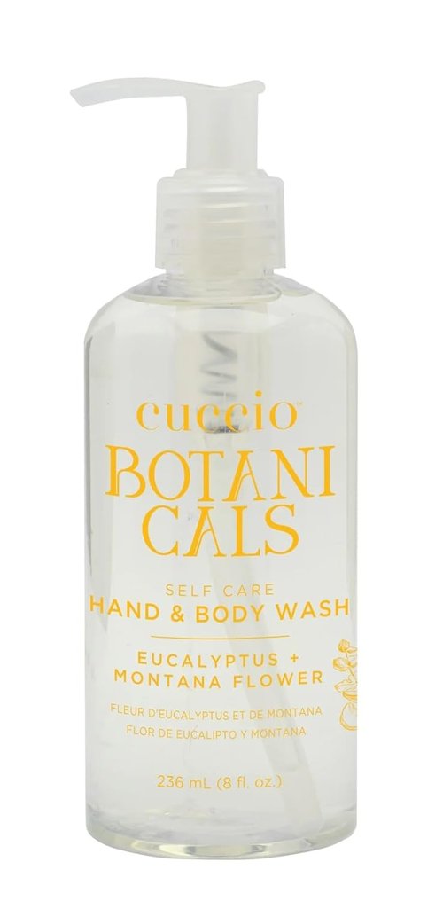 Cuccio Botanicals Hydrating Hand & Body Wash - Eucalyptus & Montana Flower, 8 oz | Soothing Cleanser for Soft Skin