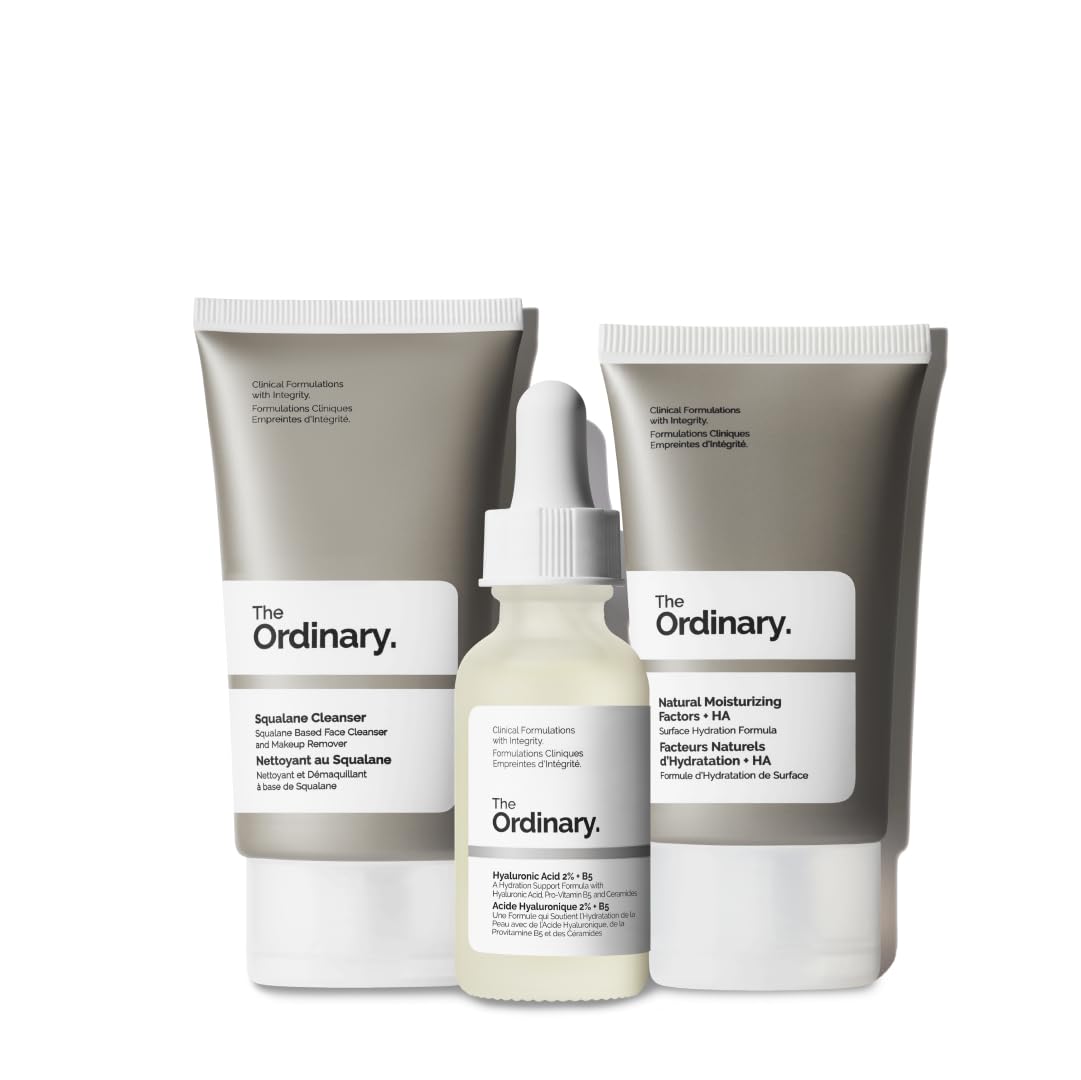 The Ordinary Daily Skincare Set - Squalane Cleanser, Hyaluronic Acid 2% + B5 & Moisturizing Factors