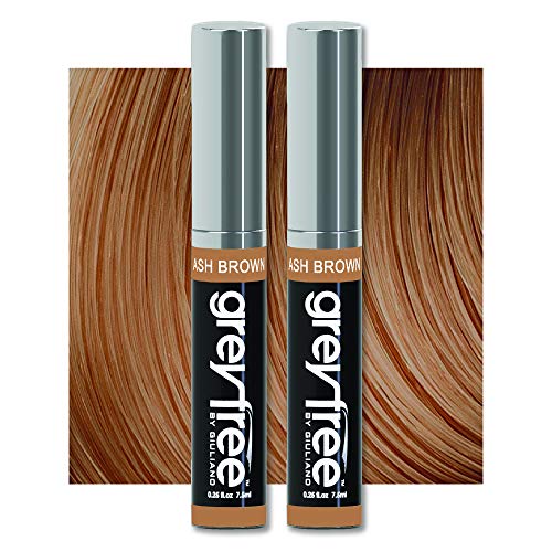 Root touch up, temporary hair color to cover gray hairlines, eyebrows, Mustache & Beards Greyfree 2 PACK (ASH BROWN)