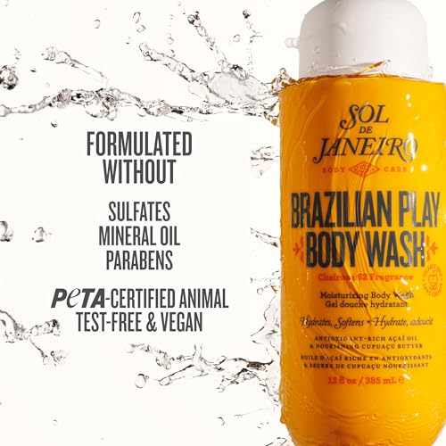 Sol de Janeiro Brazilian Play Moisturizing Shower Cream Gel Body Wash - 1L Jumbo Size with Pump
