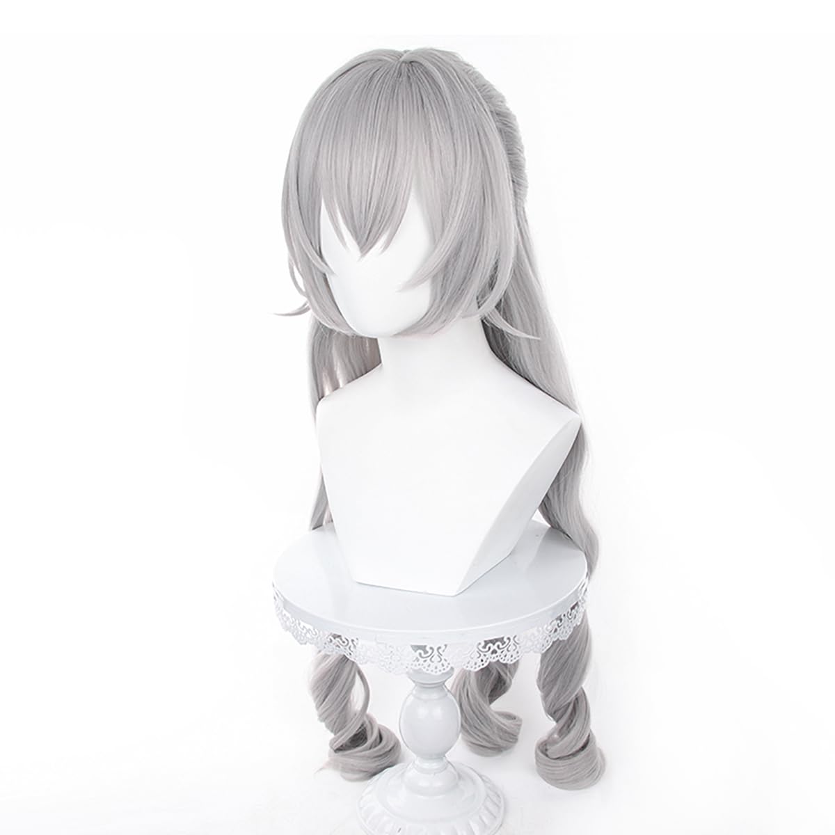 Game Honkai Star Rail Bronya Cosplay Wig Women Silver Gray Long Wave Hair Wigs for Girls Cos Party Halloween Christmas Comic Con(Bronya)