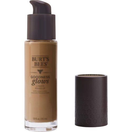 Burt's Bees Goodness Glows Liquid Makeup - Rich Caramel Shade | 1.0 Ounce for Flawless Skin