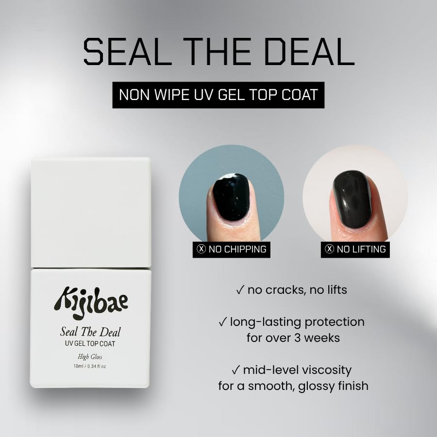 Seal The Deal UV Gel Top Coat - High Gloss Nail Protection for Long-Lasting Shine, 10ml