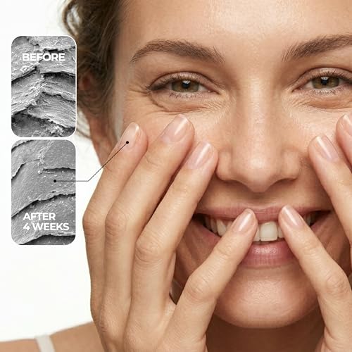 Fast-Absorbing Nail Strengthener for Weak, Thin & Post-Acrylic Damaged Nails - Perfect for Frequent Handwashing - Niacinamide, Keratin, Hyaluronic Acid & Peptides - 45 Day Supply by nakeyNails