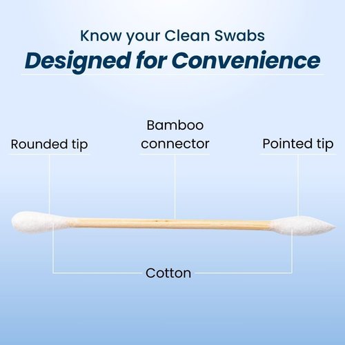 Clean Skin Club Clean Swabs - Biodegradable Organic Cotton & Bamboo | 500 Count for Makeup Touch-ups