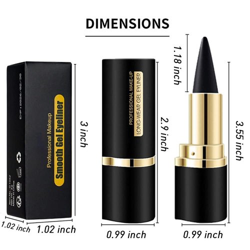 Kaely 2Pcs Gel Eyeliner Pencil, Natural Black Eyeliner Cream, Liquid Eye Liner Pencils for Older Women Waterproof, Smoky Eyeshadow Palette Goth Halloween Makeup Kit, delineador de ojos contra el agua