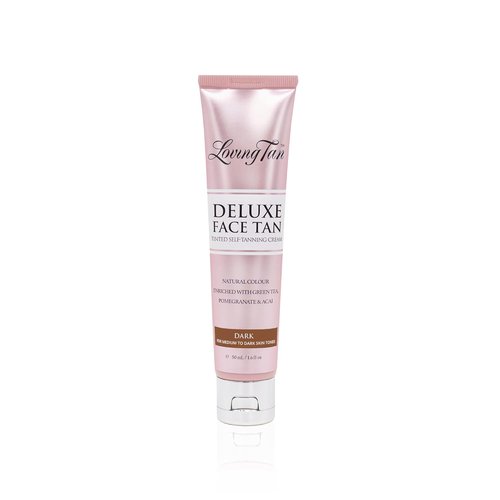 Loving Tan Deluxe Face Self Tanner - Dark, Streak-Free, Natural Sunless Tanning | 1.6 Fl Oz, Cruelty-Free