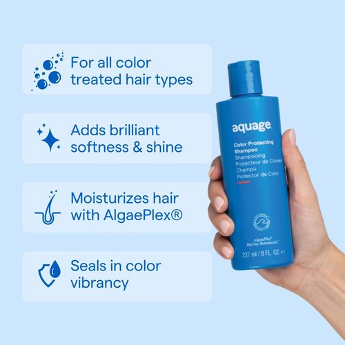 Aquage Color Protecting Shampoo - Gentle Cleansing with AlgaePlex Marine Botanicals | 12 oz