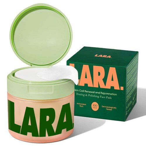 LARA Skin Cell Renewal Toning Pads - 100-Count Hypoallergenic Collagen Face Pads for Dark Spot Removal