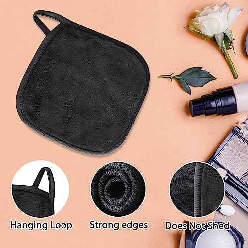 Makeup Remover Cloth, 6" x 6" Makeup Remover Towels Reusable Face Cloth for Washing Face, Makeup Remover Pads Microfiber Face Washcloth with Mesh Bag, 12 Pack, Grey