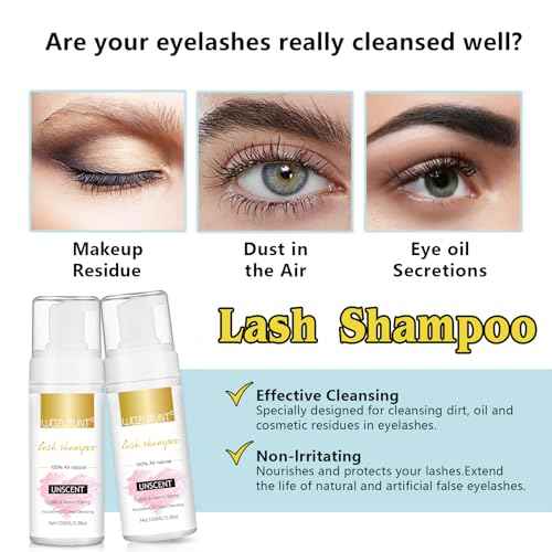 3.38OZ Eyelash Extension Cleanser Lash Mousse Unsent Lash Shampoo for Extensions, Natural Lashes Makeup & Mascara Remover Professional & Self