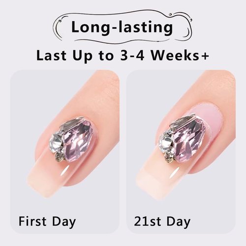 SUTOKAKA Rhinestone Glue for Nails, Super Strong Gel Nail Glue for Nail Charms Resin Gems Diamonds Beads Jewelry Decorations 3D Nail Gel 30ML Cured Need