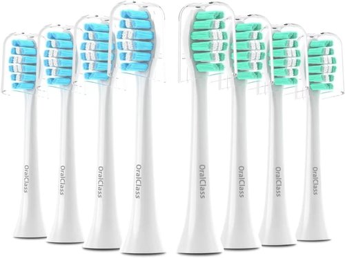 OralClass Replacement Toothbrush Heads - Medium Soft Electric Brush Heads for Philips Sonicare | 8 Pack
